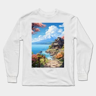 House next to the sea, near the mountains Long Sleeve T-Shirt